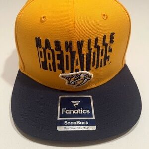 Men's Fanatics Gold/Navy Nashville‎ Predators Iconic Color Blocked Snapback Hat